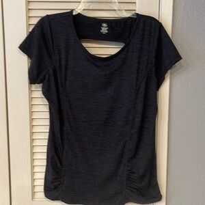 Women’s yoga top by Gaiam dark grey almost black. Like new.
